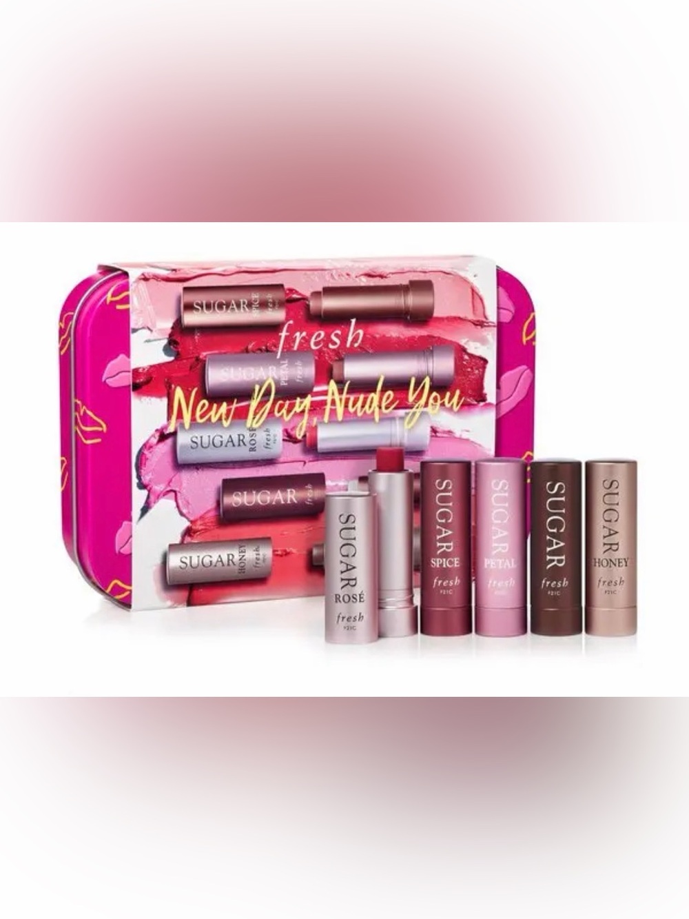 fresh Sugar New Day, Nude You Lip Treatment Set - Sugar Rose,Petal,Honey&Spice!